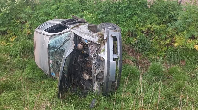 ​Raid delictivo termin&oacute; con dos autos volcados en Ruta 65