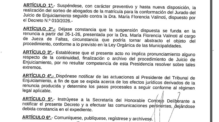 Juicio de Enjuiciamiento: suspenden el sorteo de abogados